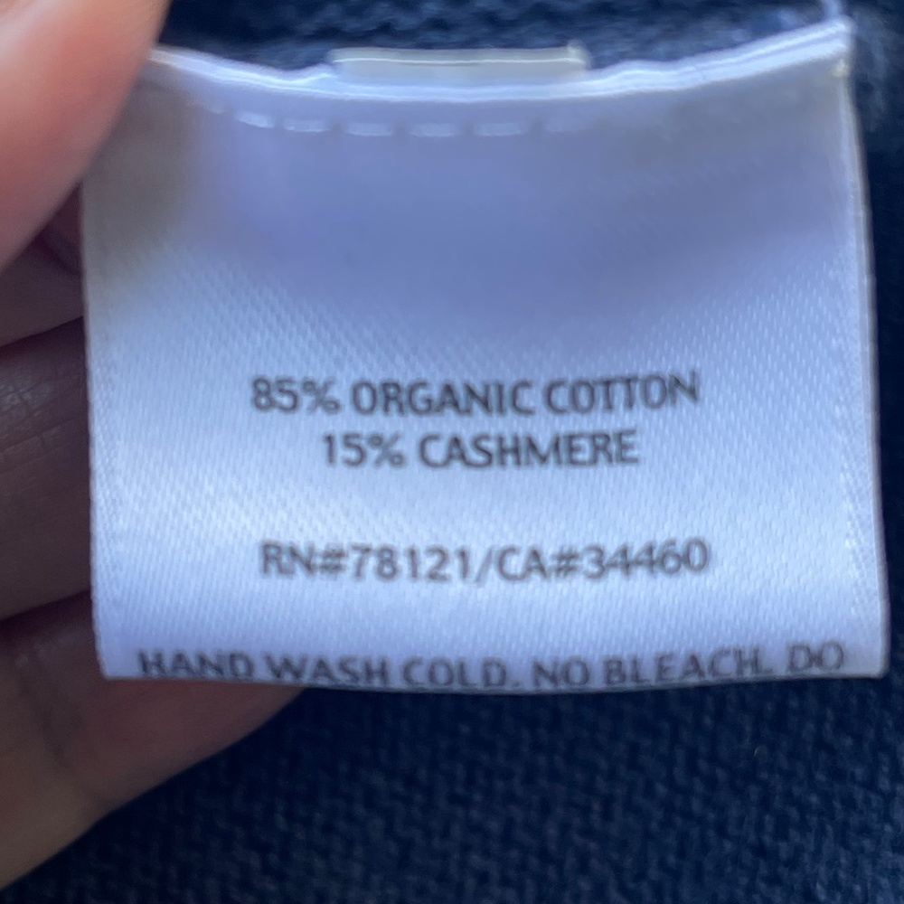 Eileen Fisher sweater dusk blue short sleeve, petite (PP) cotton/cashmere blend - Picture 10 of 11